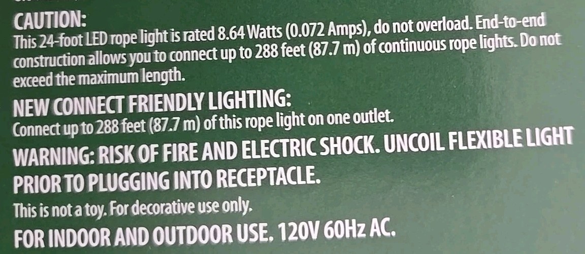 Indoor/Outdoor LED Christmas Candy Cane Rope Lights, Cool White 24' Holiday Time gallery