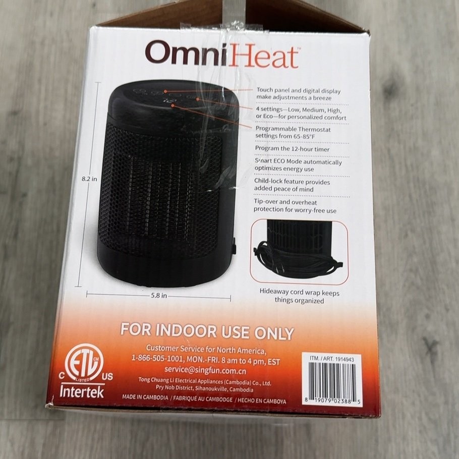 OmniHeat 2-Pack Digital Ceramic Personal Heater 1500W Eco Mode Thermostat Timer gallery