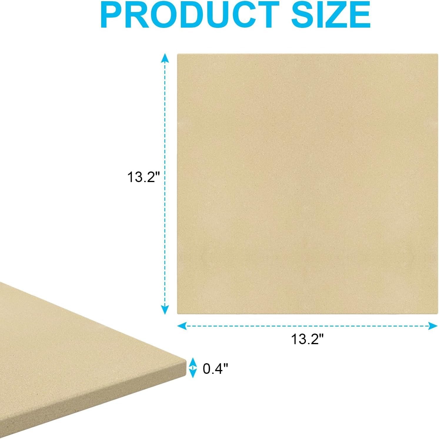 13.2 Inch Square Cordierite Pizza Stone Baking Plate for Pizza Oven BBQ Grill gallery