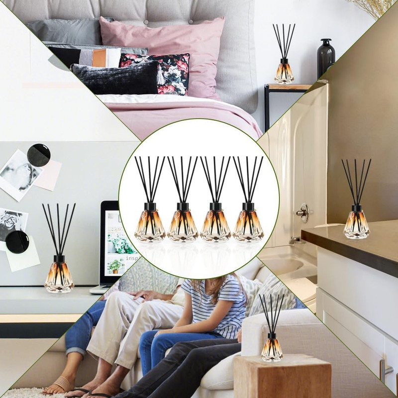 Reed Diffuser, 4Pcs Reed Diffuser Empty Bottles with 20Pcs Reed Diffuser Sticks, gallery