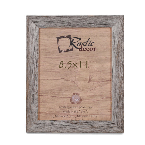8.5x11 - 1.5" Wide Standard Reclaimed Rustic Barnwood Photo Frame gallery