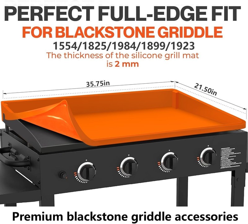 Upgraded Extra-Thick Silicone Griddle Mat for Blackstone Grill Full-Wrap gallery
