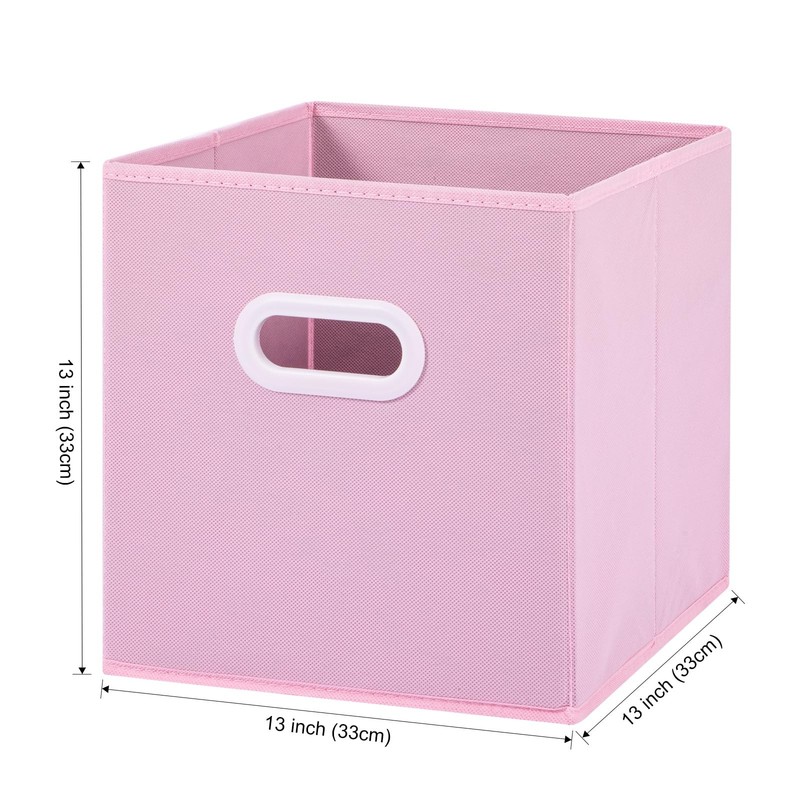 6 Pack 13-in Multi Colored Fabric Storage Cubes, Foldable, Plastic Handles gallery