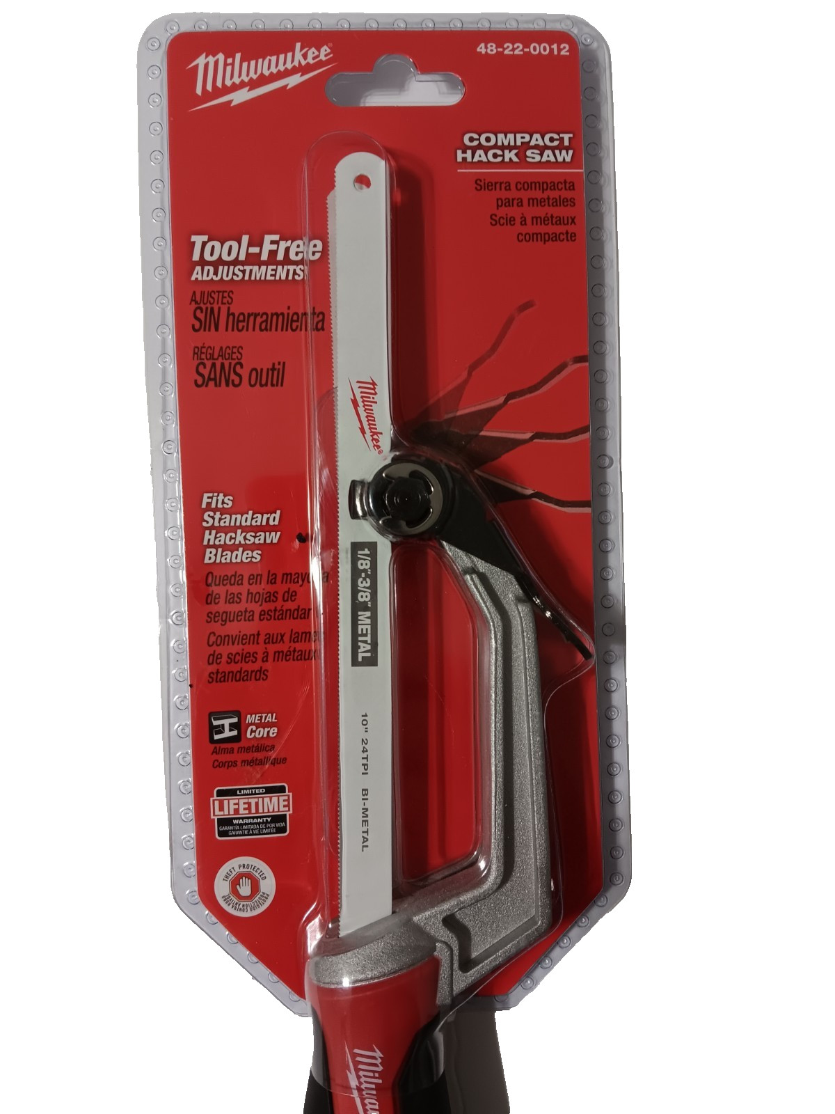 Milwaukee Compact Hacksaw - Part Number 48-22-0012 Fits Standard Hack Saw Blades gallery