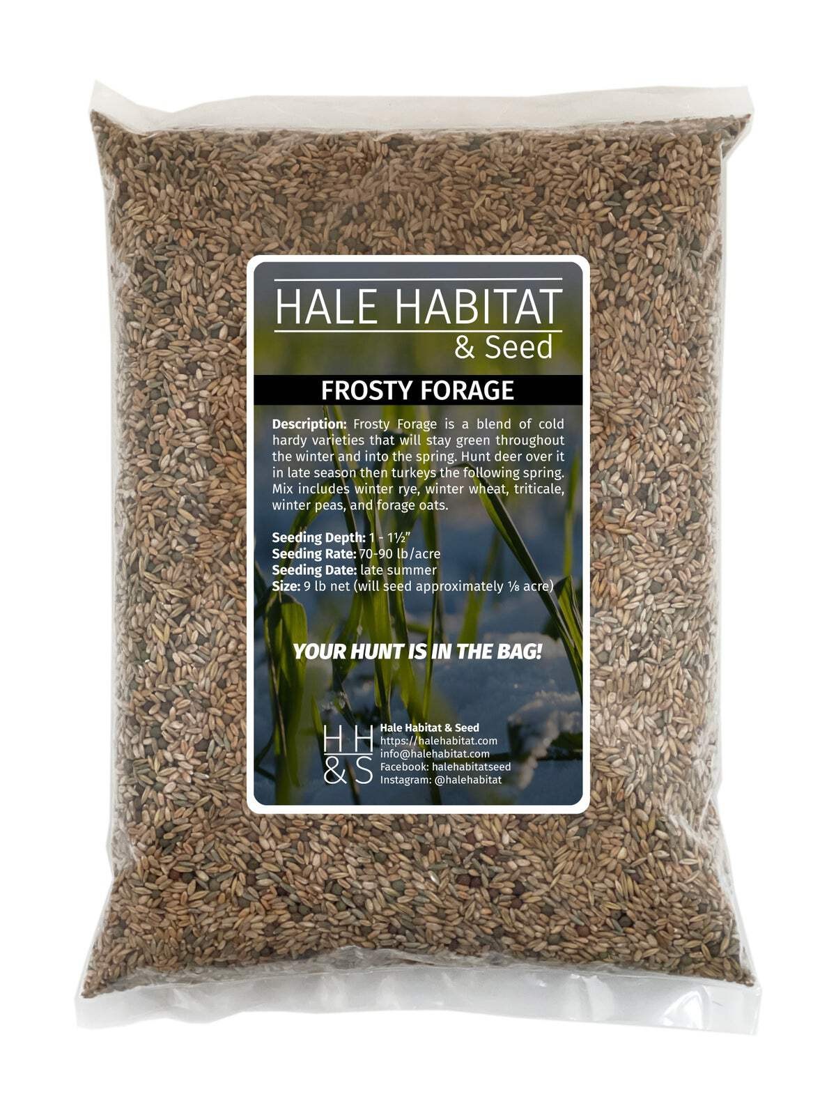 Frosty Forage Food Plot Seed - Rye, Wheat, Triticale, Peas, Oats - 1/8 Acre Bag gallery