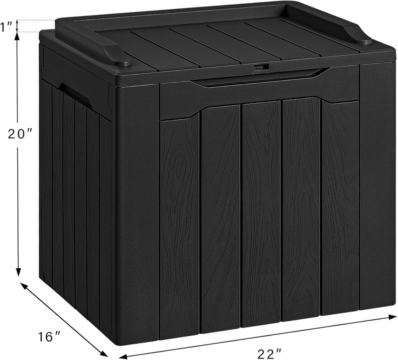 Devoko 30 Gallon Resin Deck Box Waterproof Outdoor Storage Box for Patio gallery