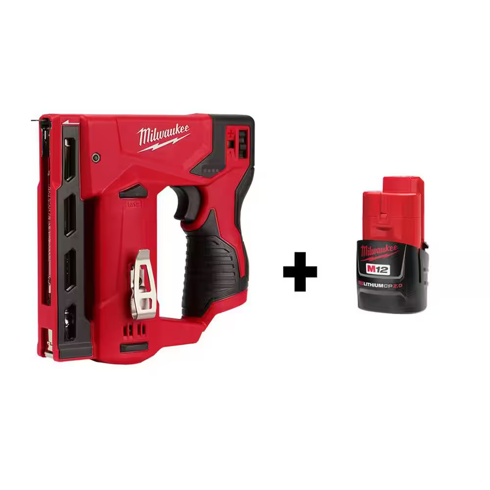 M12 Milwaukee 3/8 In. Crown Stapler with M12 2.0Ah Battery gallery