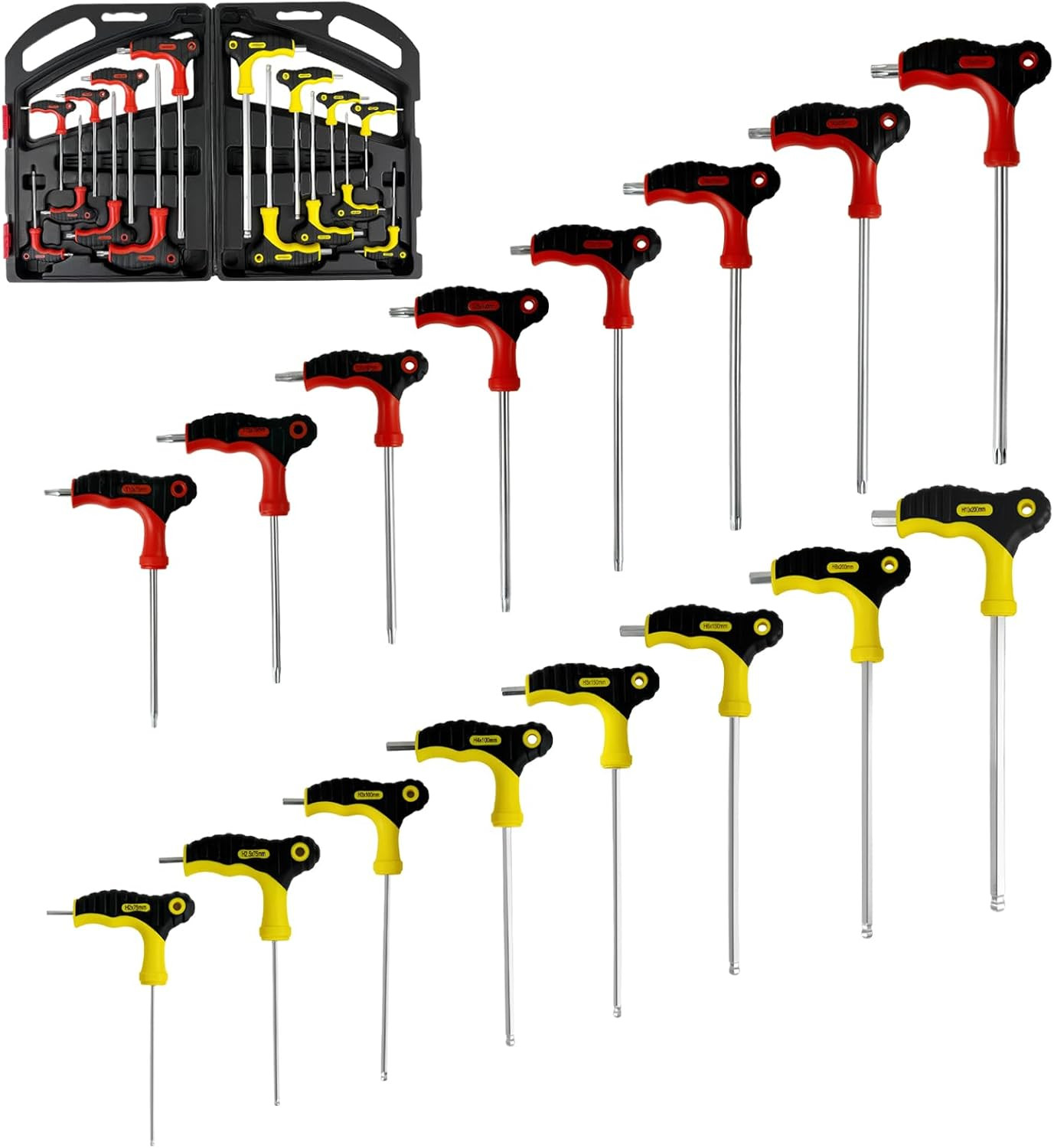 16PCS T Handle Allen Wrench Set, Heat-Treated Hex and Torx Wrench Set with Case, gallery