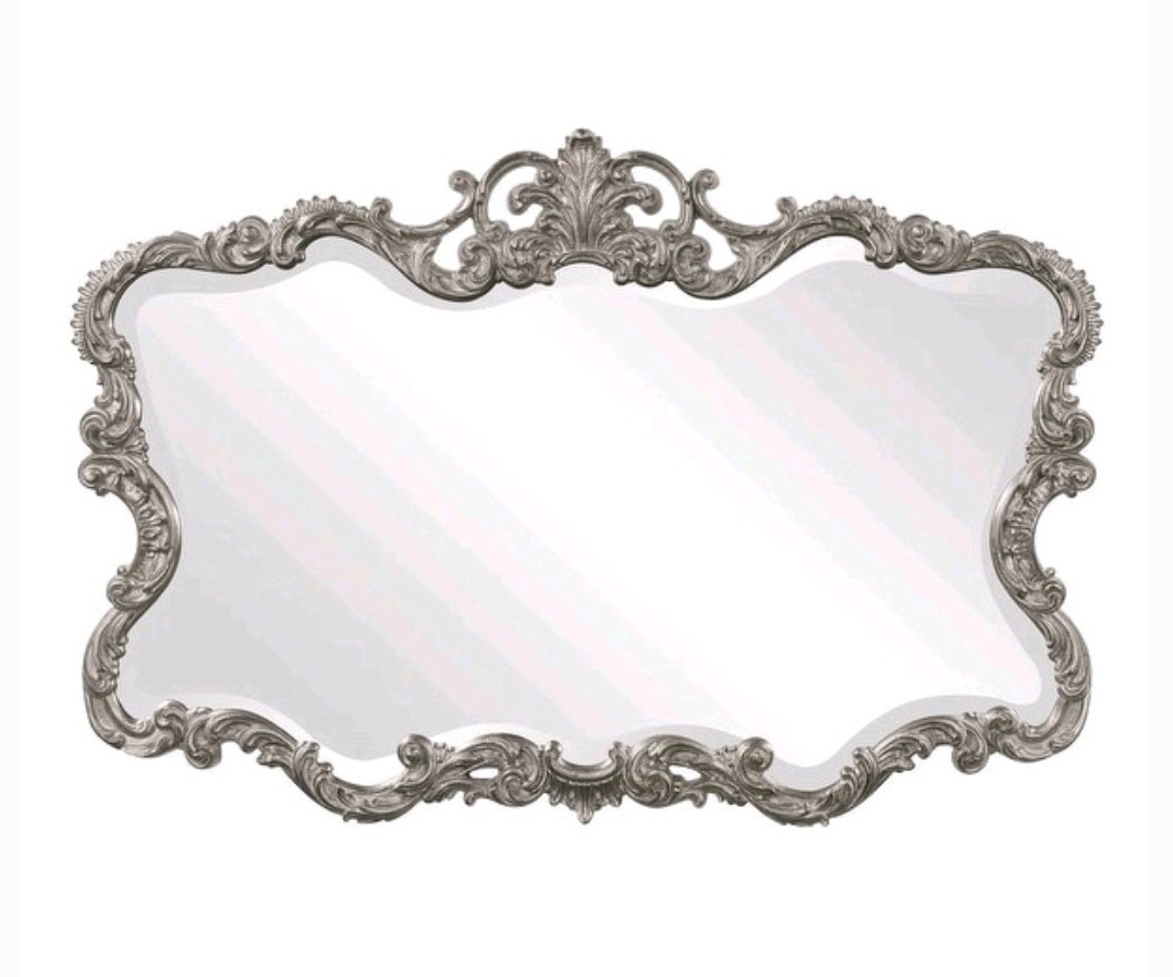 Allan Andrews Tilda Rococo Silver Nickel Metal Framed Wall Mirror 38x27 gallery