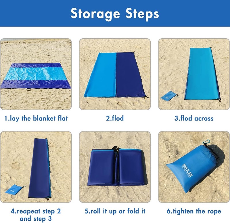 Beach Blanket Waterproof Sandproof Extra Large 78" x 82" Beach Mat Oversized gallery