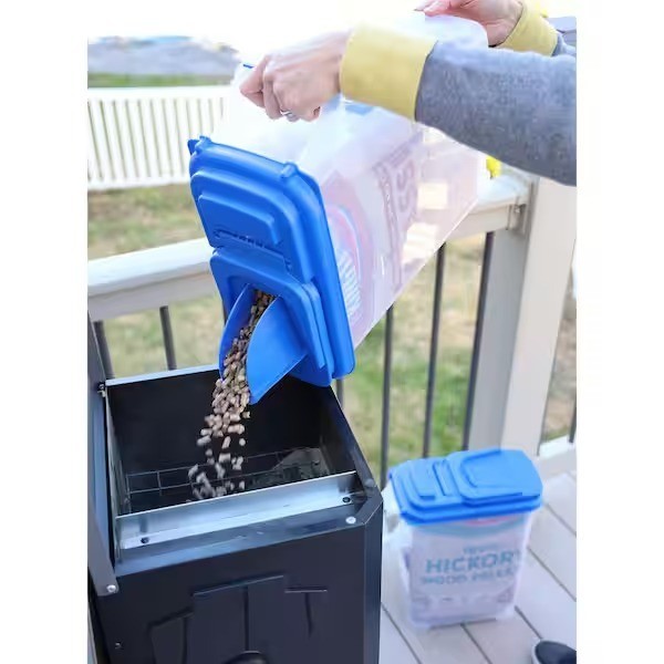 20Lbs Wood Pellet Dispenser Container EZ Pour Storage Portable BBQ Grill gallery