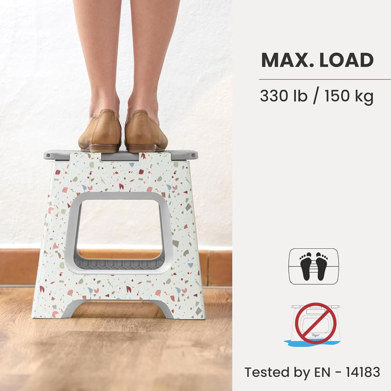 Vigar Compact Folding Step Stool - 10-1/2 Inch Foldable Step Stool for Adults, L gallery