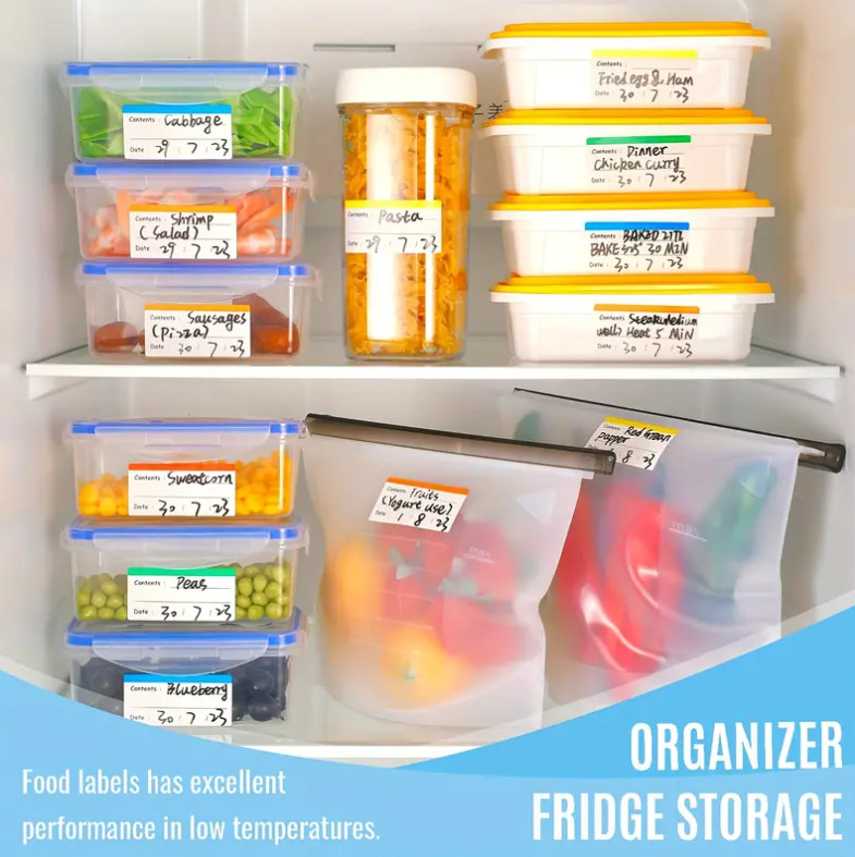 100pc Removable Food Freezer Labels Self-Adhesive Storage Stickers 2.4 x 1.2 gallery