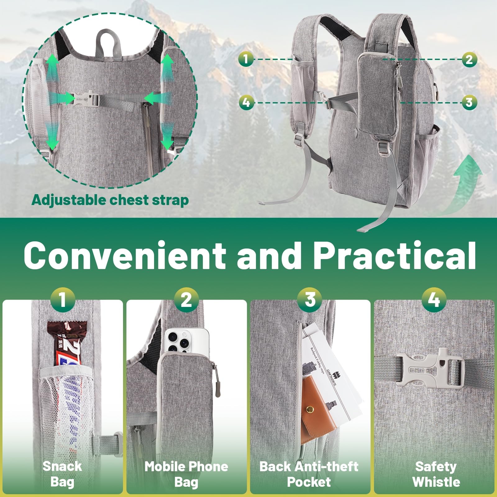 20L Small Hiking Backpack for Women - Lightweight Packable Backpack for Men, ... 5