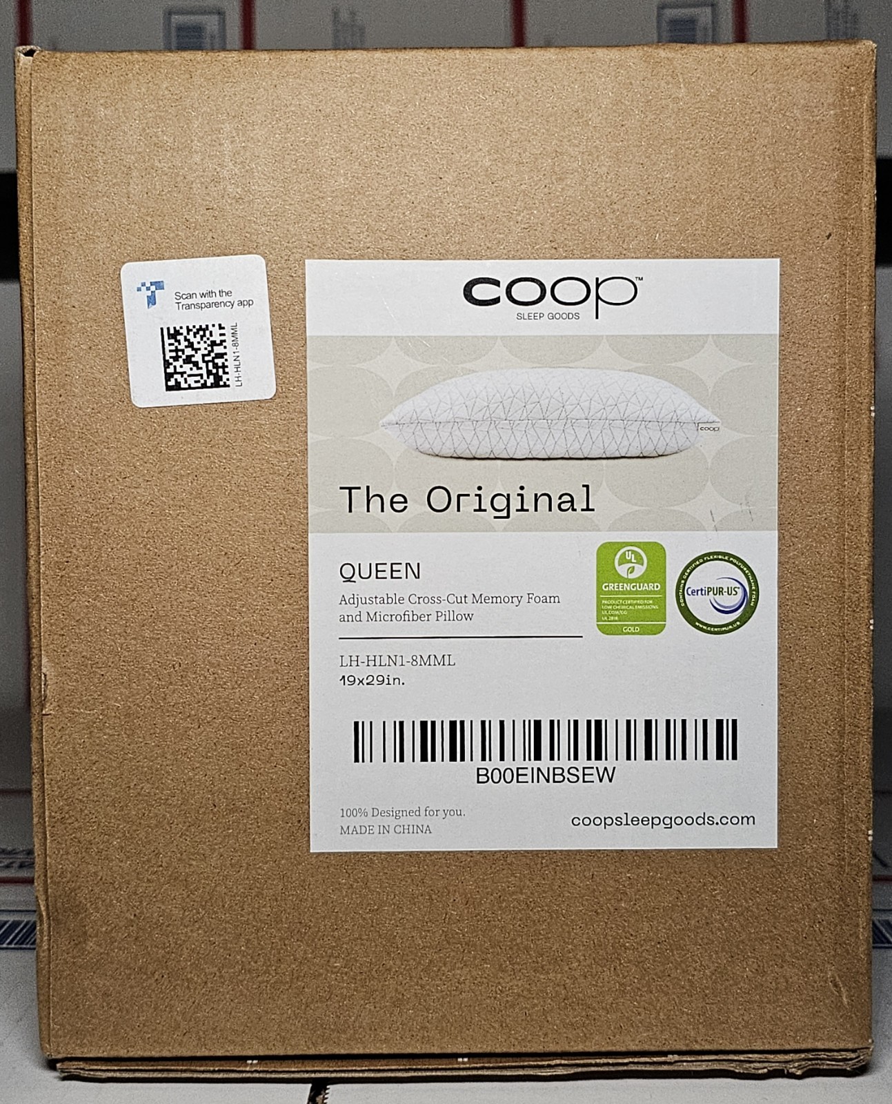 Coop Home Goods The Original Memory Foam Pillow, Queen SEALED FAST SHIP gallery