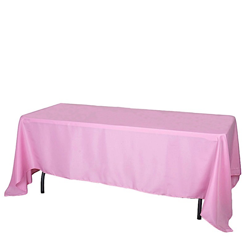 PINK 72x120 RECTANGLE POLYESTER TABLECLOTH Wedding Catering Dinner Supplies gallery