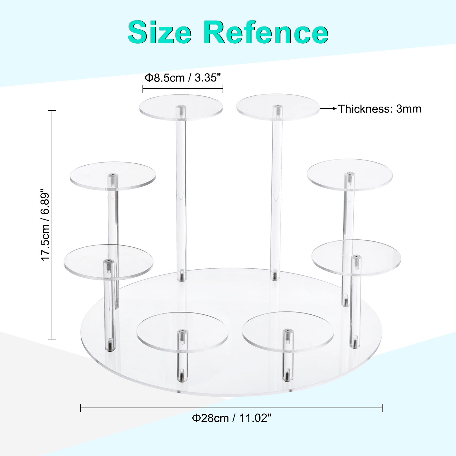 Acrylic Display Stand for Collectible Figures, 8 Tier Round Cupcake Stand Clear gallery