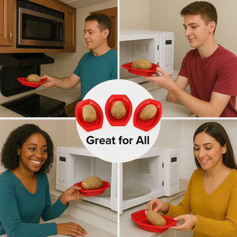 Dependable Industries 3 Pack Microwave Baked Potato Cooker BPA Free Plastic gallery