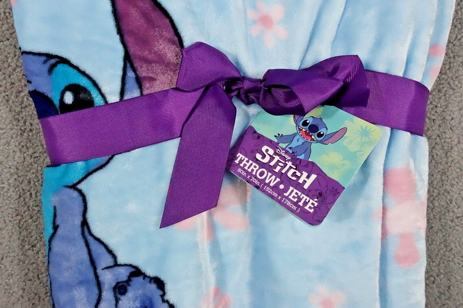 Disney Stitch Plush Throw Blanket Super Soft Light Blue 60x70 inches Washable gallery