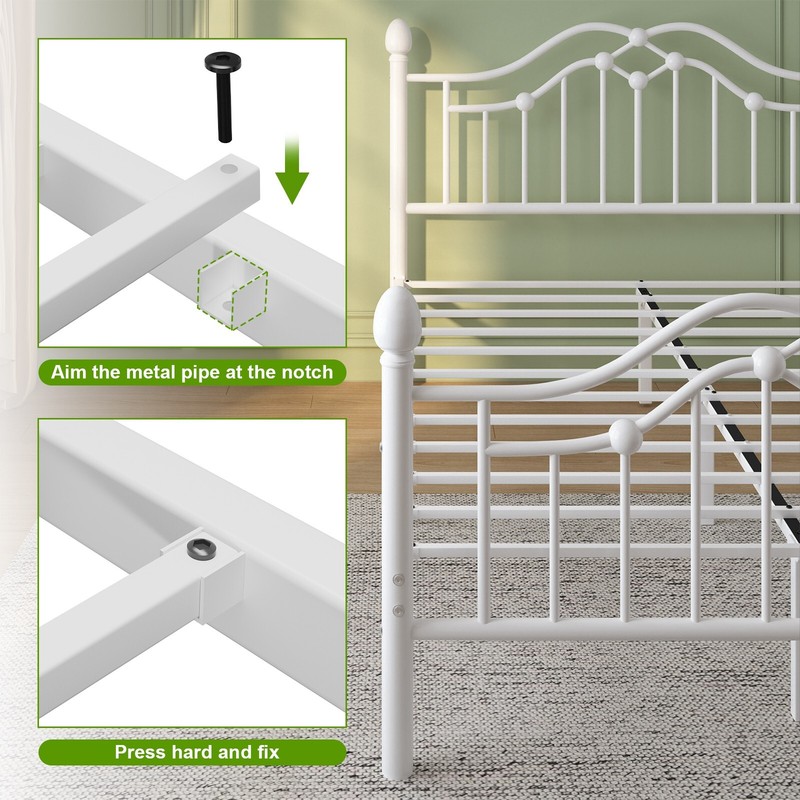 Queen Size Metal Bed Frame with Headboard and Footboard gallery