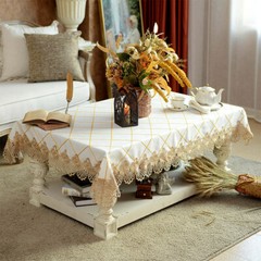 Plaid Fabric Tablecloth Rectangle Square Lace Party Dining TV Coffee Table Cover