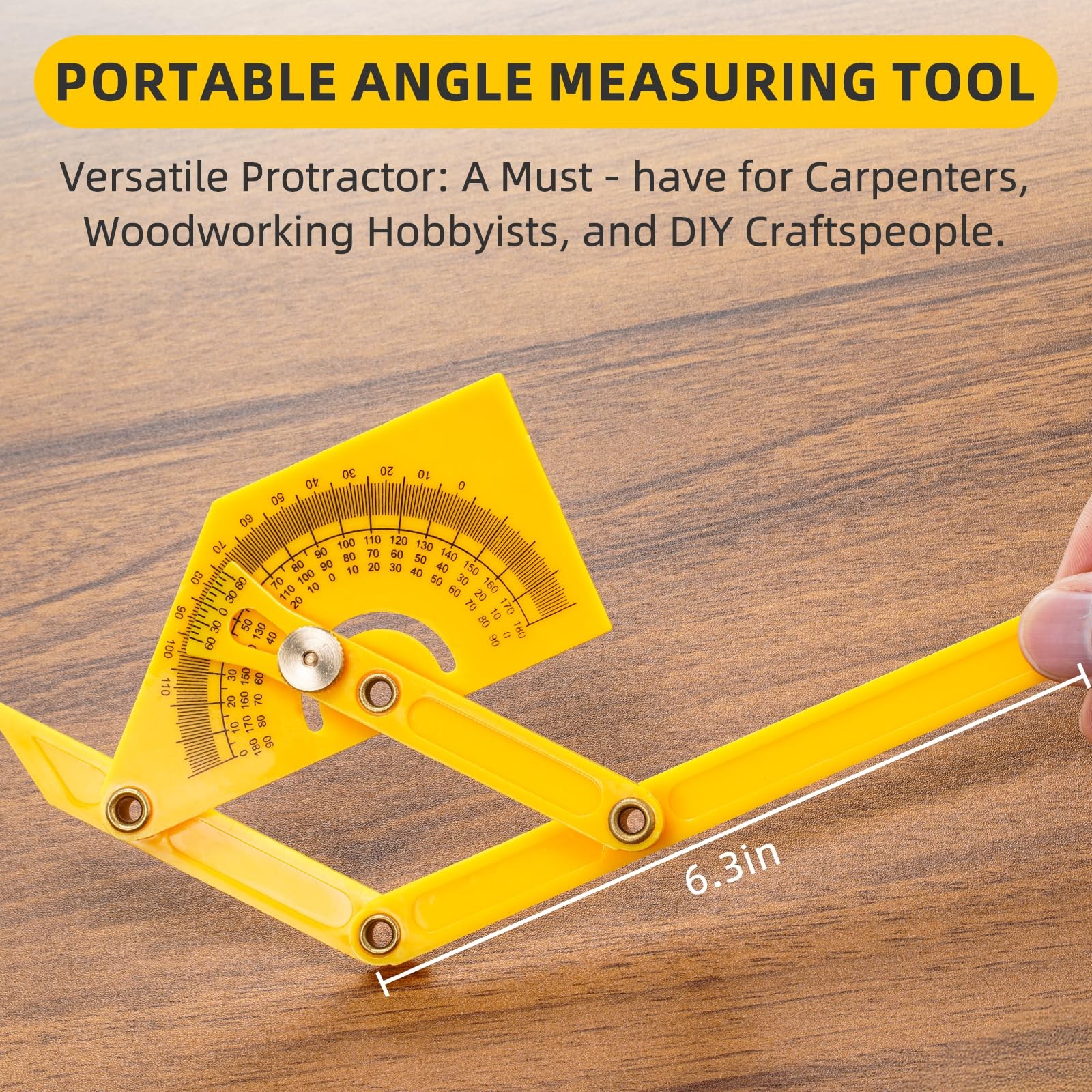 2 Pcs Protractor Angle Finders, Adjustable Protractors 0°-180° with Yellow gallery