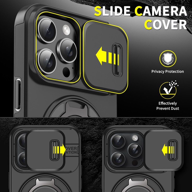 Rugged Magnetic Case For iPhone 16 Pro Max 15 14 13 12 11 with Ring Camera Cover gallery