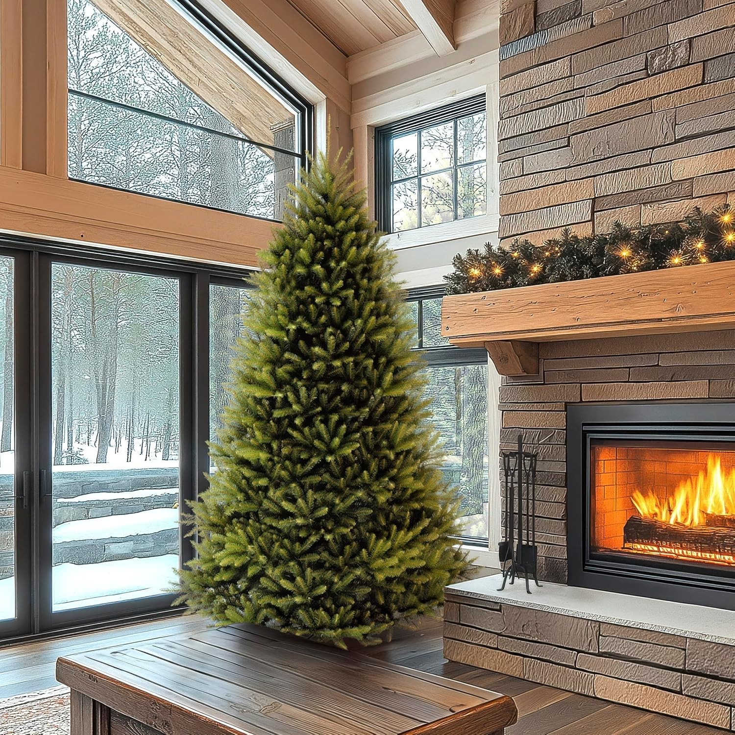 9ft Unlit Dunhill Fir Full Artificial Christmas Tree, 4026 Tips,Includes Stand M gallery