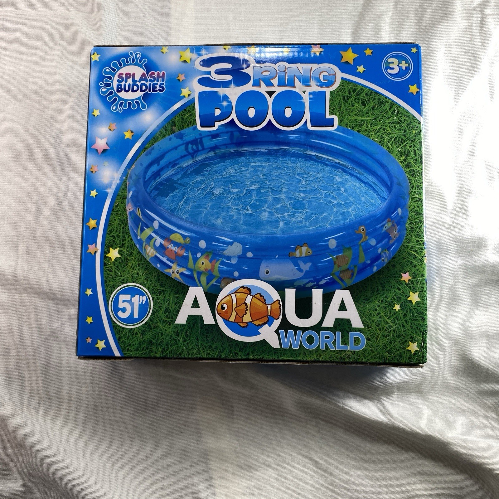 3 Ring Inflatable Kiddie Pool 51" Splash Buddies Aqua World Backyard Fun NEW gallery