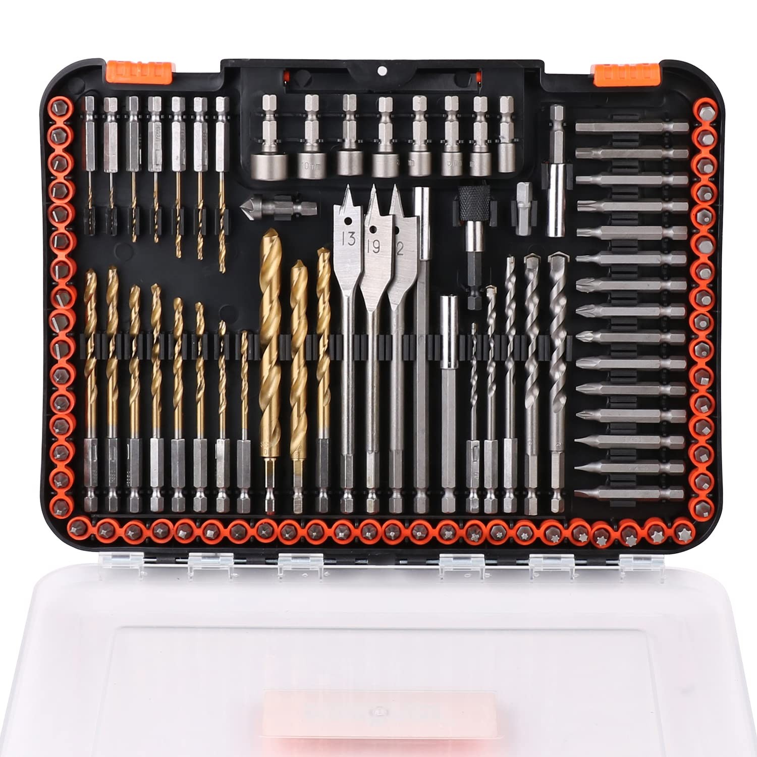 Heavy Duty Impact Drill Bit Set 112 Pcs 1/4 in Hex Shank for Power Drill gallery