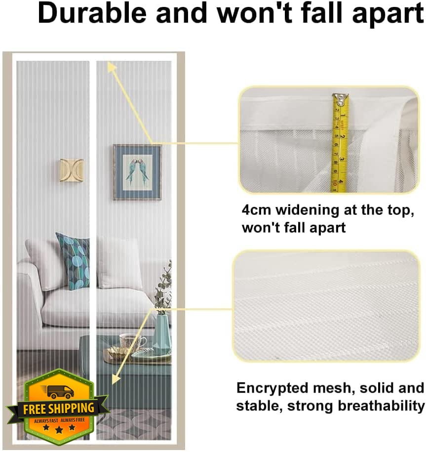 TQFlow Magnetic Screen Door 35x83 Inch White gallery