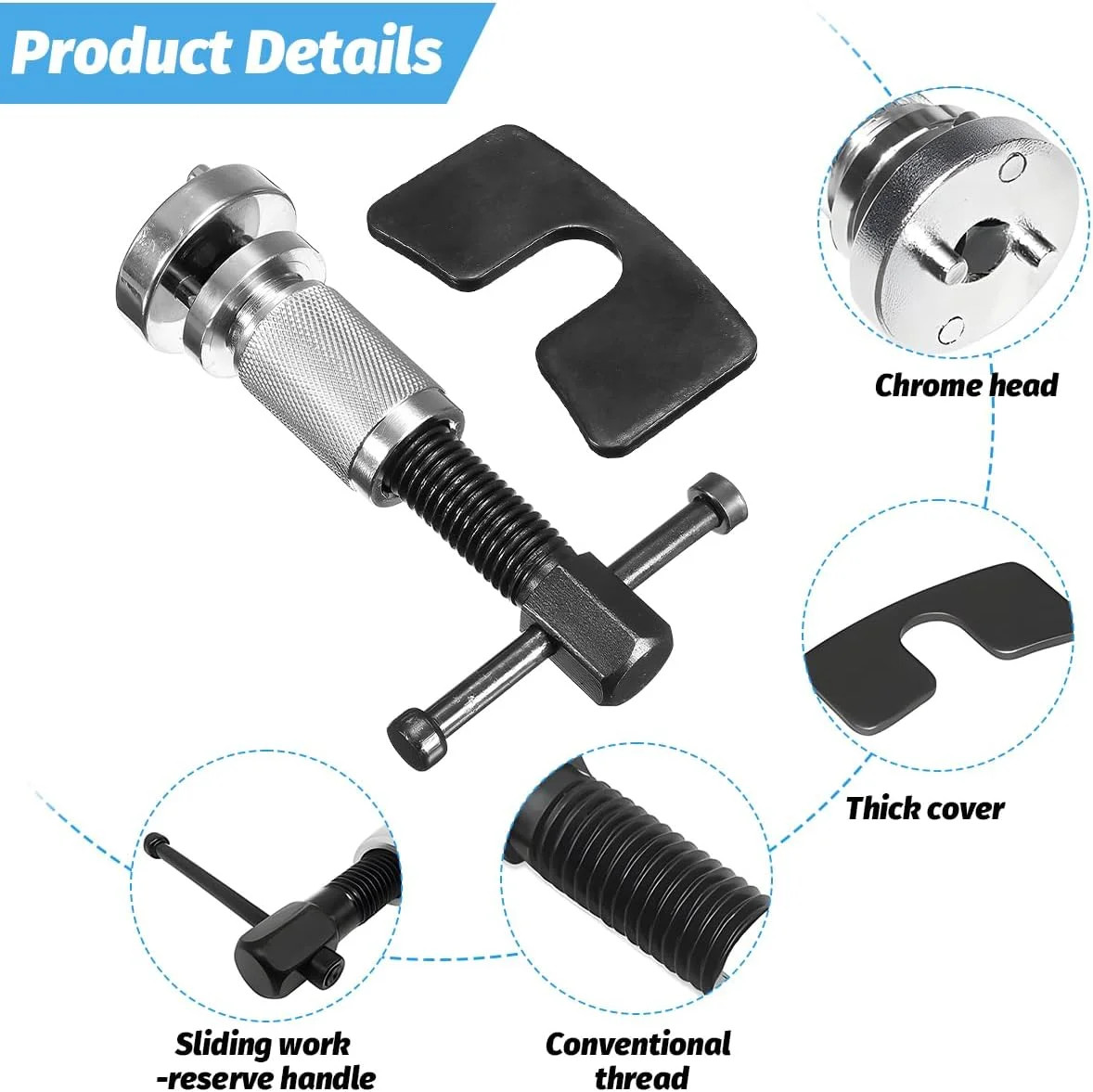 Disc Brake Caliper Piston Rewind Tool Car Rear Brake Pad Wind Back Tool gallery