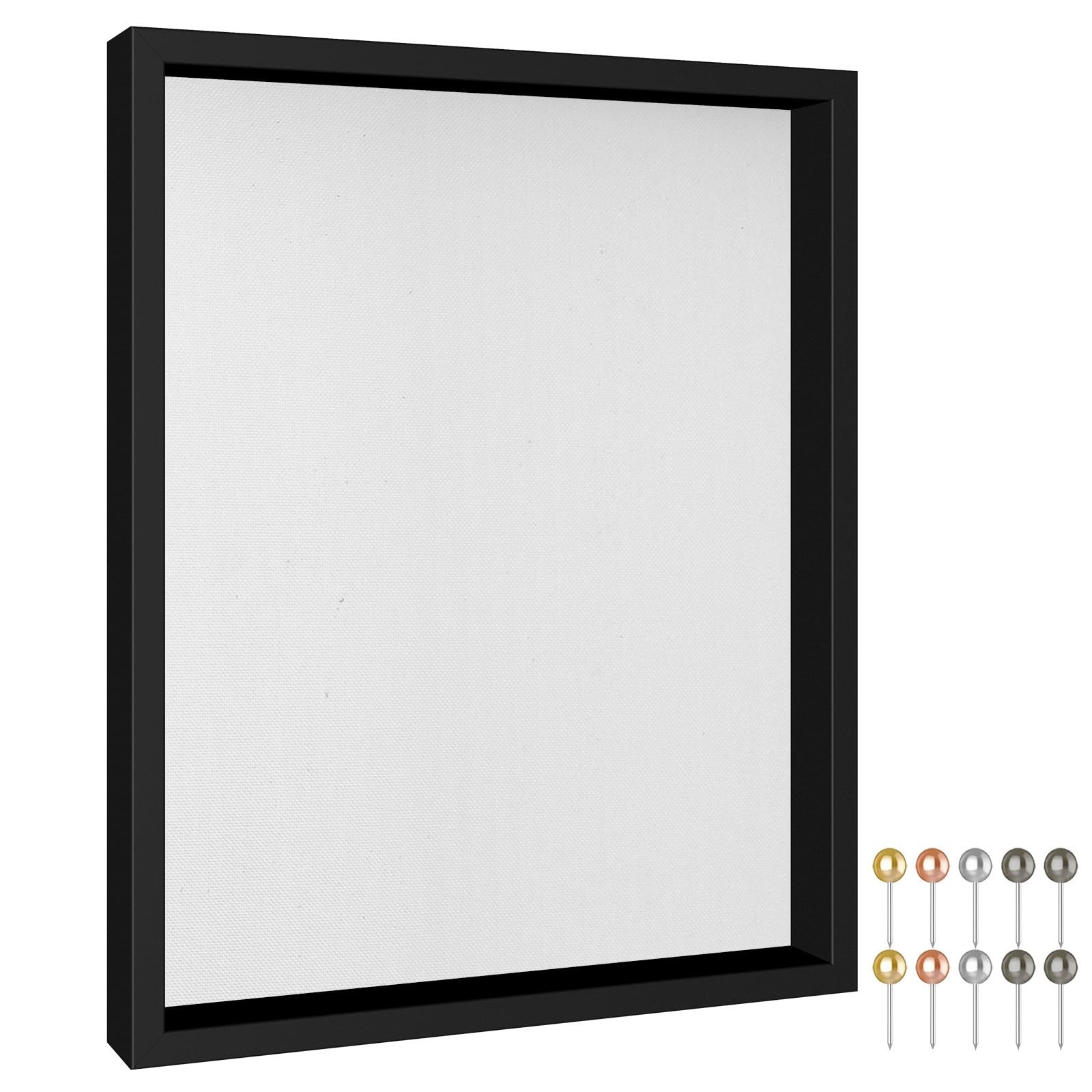 12x16 Large Shadow Box Frame with Soft Linen Back Metal Push Pins Included, ... gallery