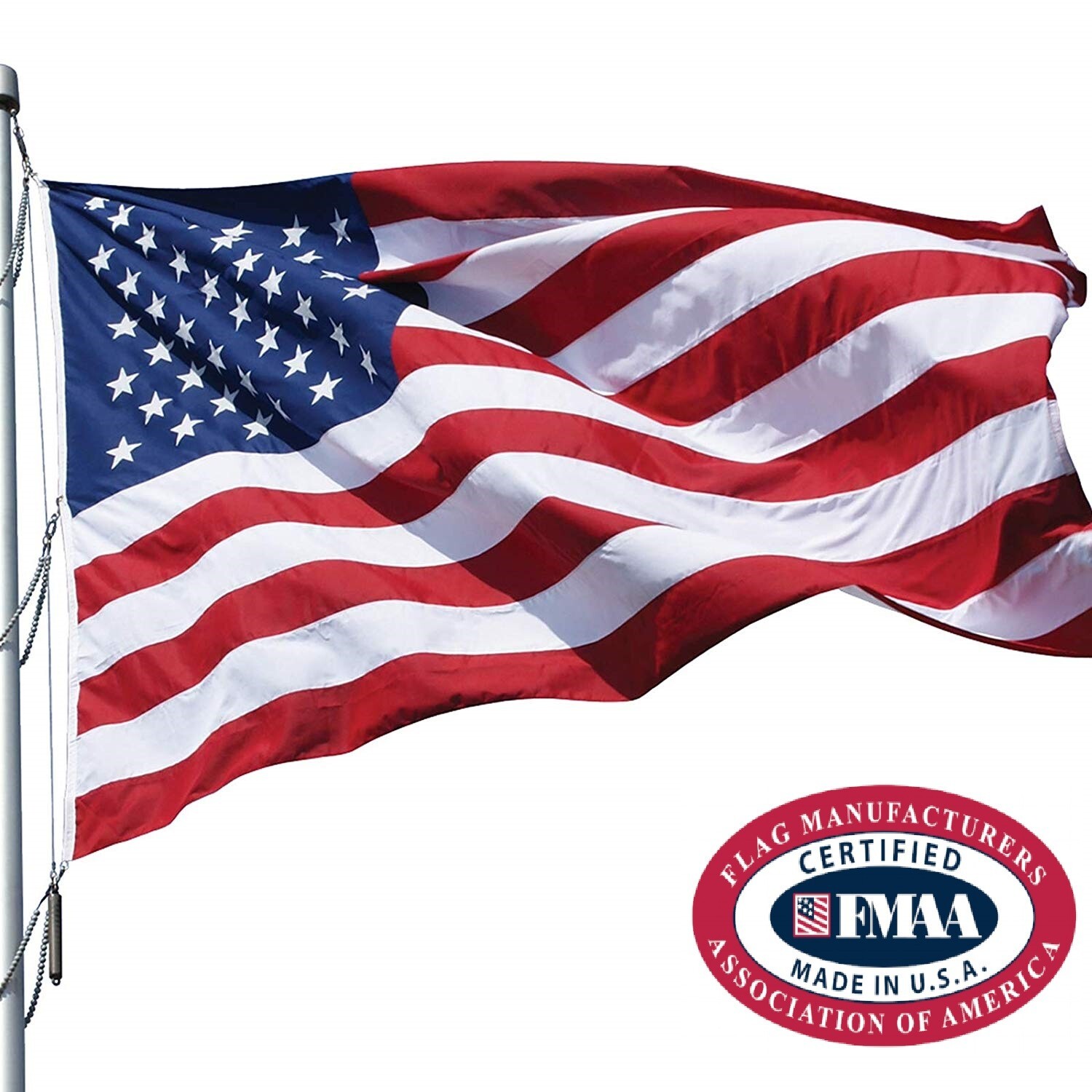 Outdoor Polyester American Flags - Made in USA Available From 2'x3' to 30'x60' gallery