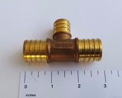 10 PIECES 1″ X 1″ X 3/4″ PEX REDUCING TEE BRASS CRIMP FITTINGS LEAD FREE