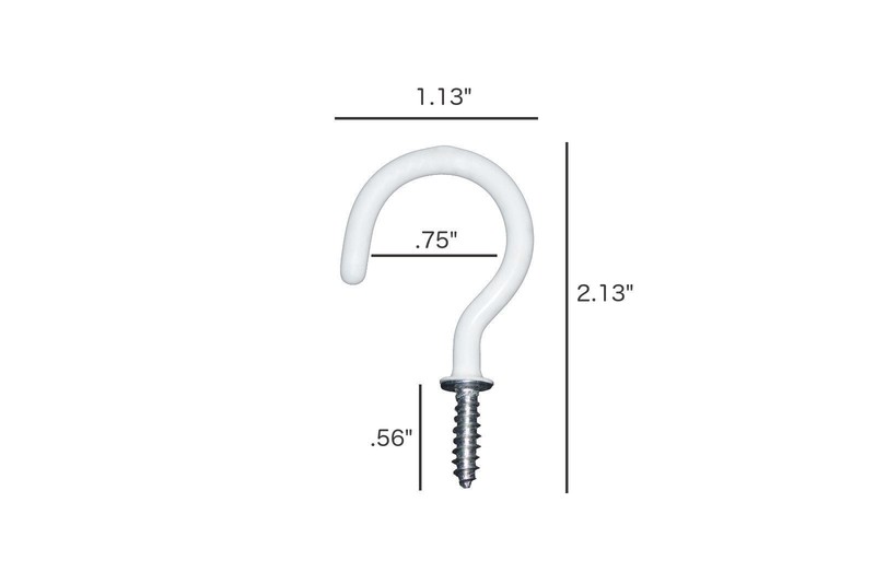 Utility Screw Mount Cup Hooks Hanger 2 1/8" inch Steel with PVC Coating gallery