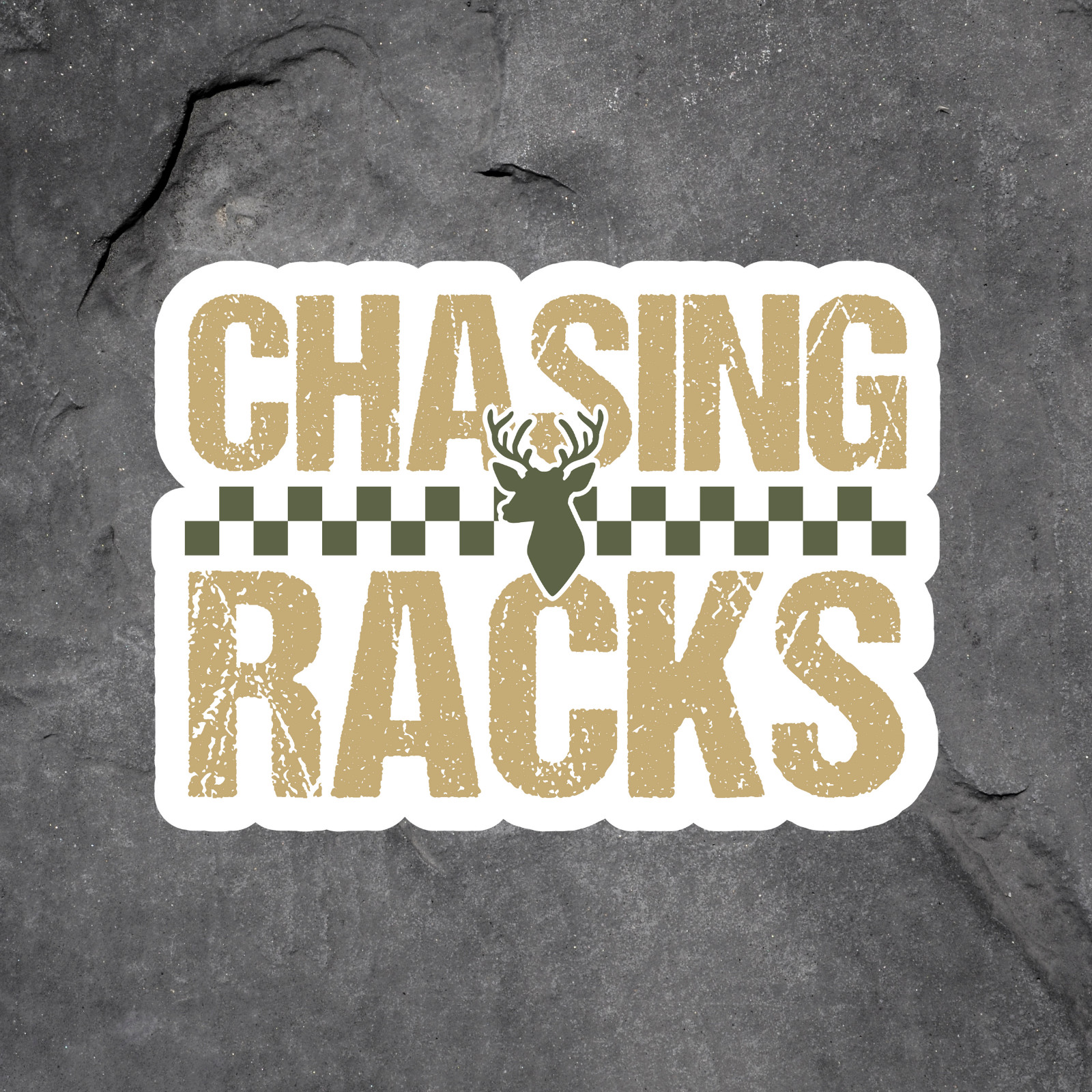 Deer sticker vinyl decal chasing racks hunting buck antlers camo outdoor humor gallery