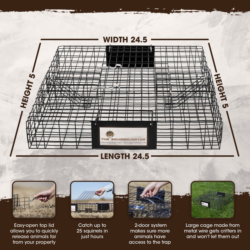 Rugged Ranch Squirrelinator Squirrel Chipmunk Metal 2 Door Trap Cage (4 Pack) gallery