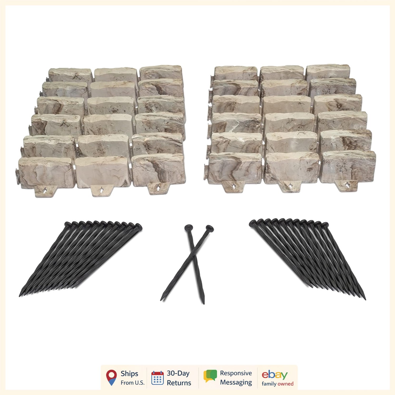 15 Foot Garden Edging Kit, No-Dig Brown Landscape Border with Easy Installation gallery