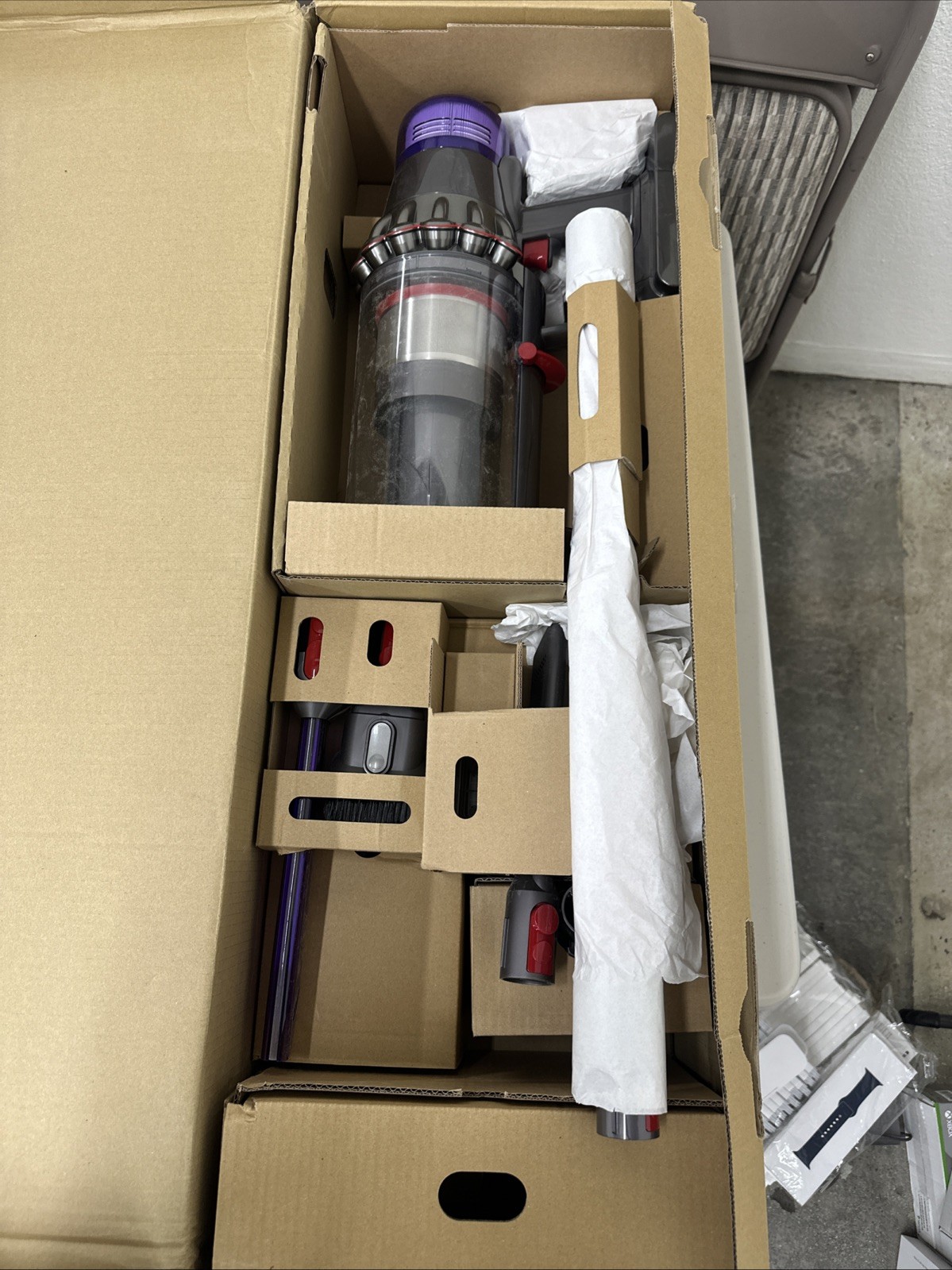 Dyson Outsize Total Clean Cordless Stick Vacuum Cleaner - Nickel/Red gallery