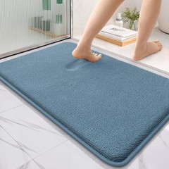 OLANLY Thick Memory Foam Bath Mat Rug 35×24, Extra Soft 35″ X 24″, Airy Blue