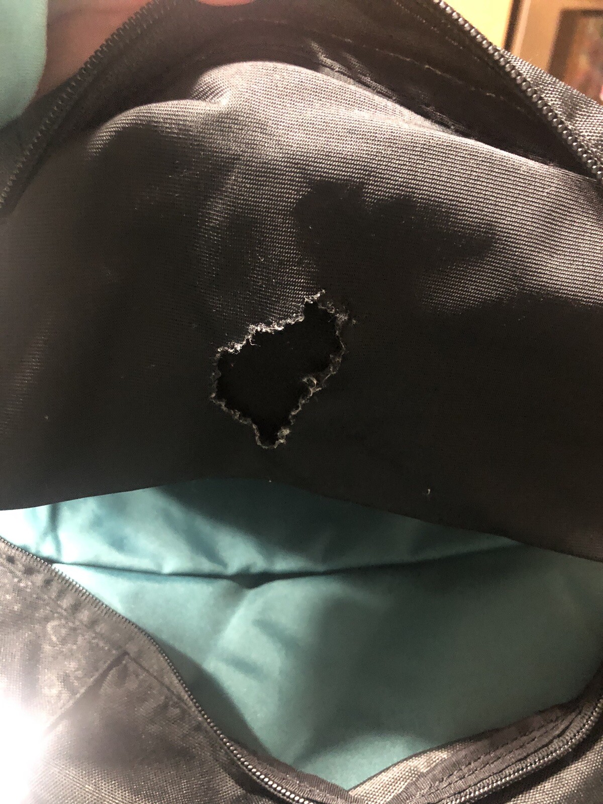 DAKINE 17 Inch Backpack- Black With Teal Stitching -Used 4
