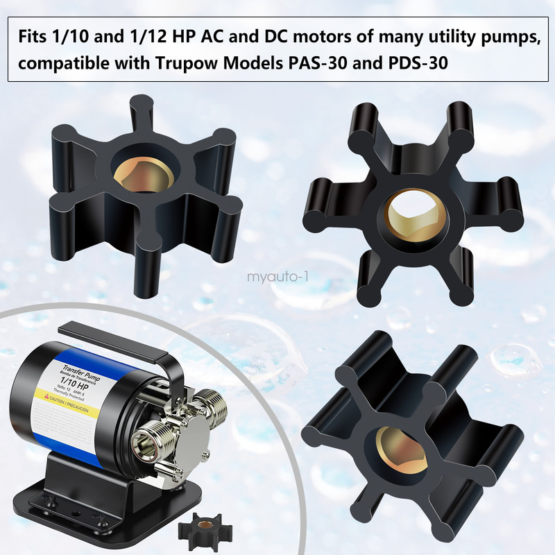 2 pack Impeller for Utility Water Transfer Pump Fits 1/10th HP & 1/12th HP gallery