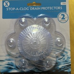 Bath, Sink Stop-A-Clog Drain Protector (2 Per Pack) in Clear by SlipX Solutions