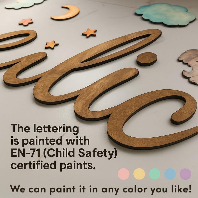 Custom Nursery Name Sign - Personalized 3D Wooden Wall Art for Kids Bedroom gallery