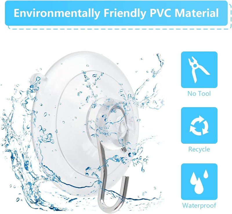 12pcs Clear Suction Cup Hooks – Heavy Duty Removable Wall & Window Hangers gallery