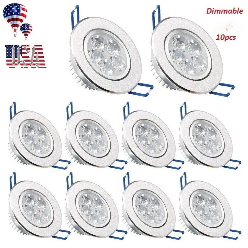 4/10PCS Dimmable Recessed LED Ceiling Downlight Spot Light Lamp 85V-265V Round gallery