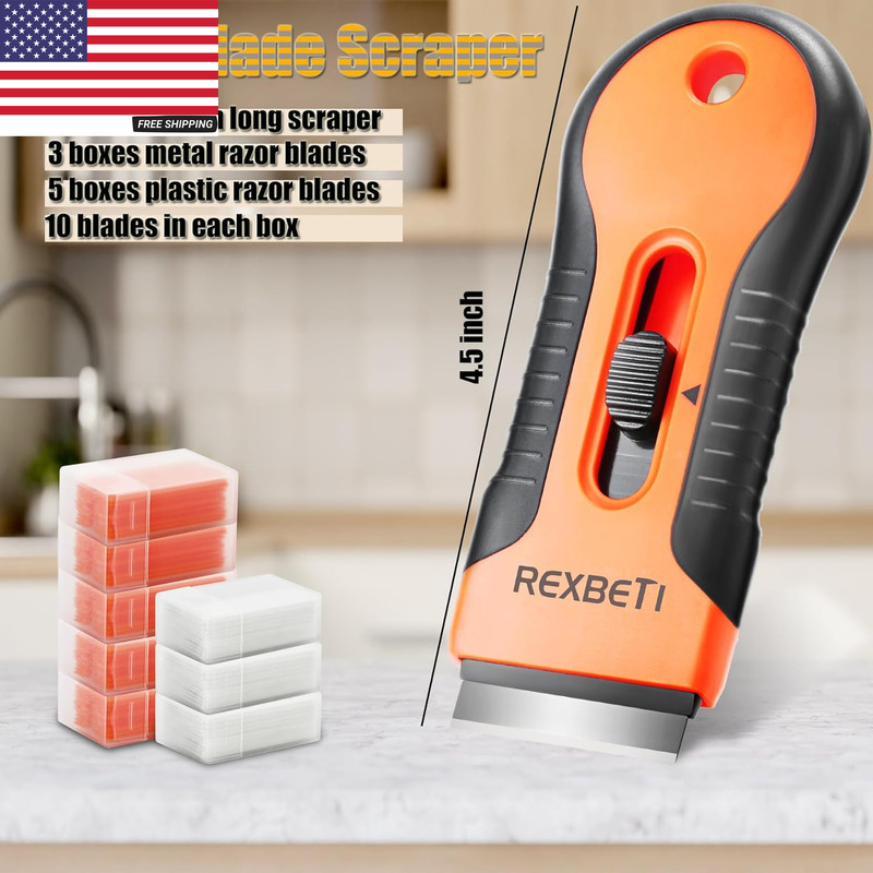 Razor Blade Scraper Tool, 2 Pack Razor Scraper Set with Extra 80Pcs Razor Blades gallery
