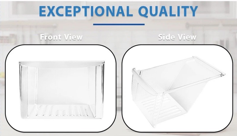 Crisper Drawer Compatible Frigidaire Refrigerator 240337103 PS429854 2396X2 gallery