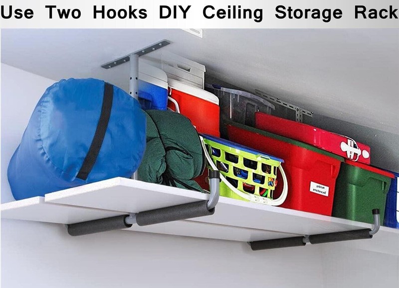 Overhead Garage Storage Hooks Rack Ceiling Mounted Heavy Duty Utility Hooks 4 Pc gallery
